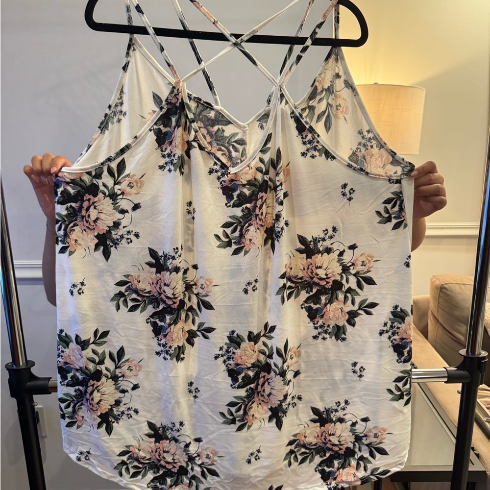 LuLaRoe Cream Floral Camisole